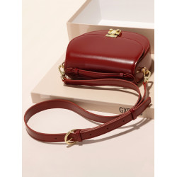 GXFMOD新款高級感牛皮馬鞍包復古手提紅色包包2026單肩斜背新娘包