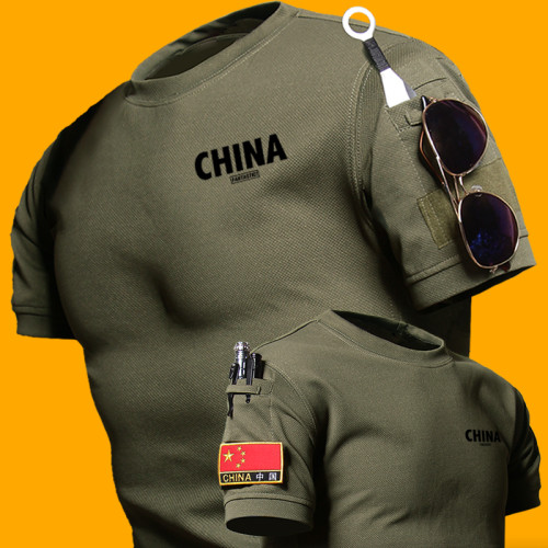 夏季軍綠色T恤男短袖特種兵大碼寬鬆軍旅軍事風美軍速乾半袖