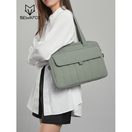 商務單肩斜後後背包原創簡約通勤多用充棉筆記型電腦托特包手提包書包