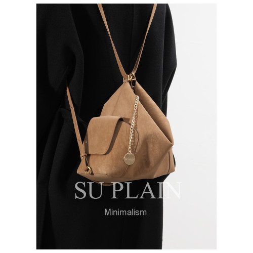 SUPLAIN南素野野  真皮牛皮托特雙肩包單肩斜氣質復古女包