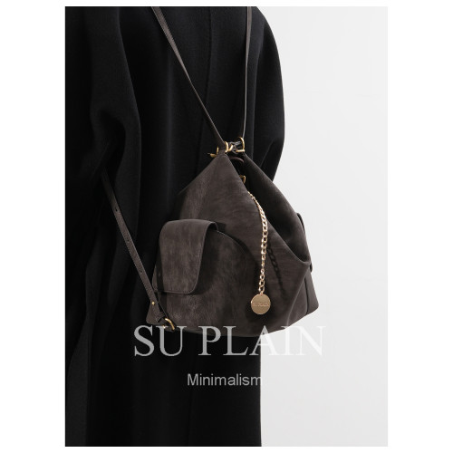 SUPLAIN南素野野  真皮牛皮托特雙肩包單肩斜氣質復古女包