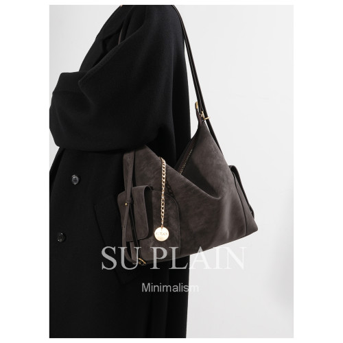 SUPLAIN南素野野  真皮牛皮托特雙肩包單肩斜氣質復古女包