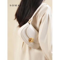 馬鞍包包女式2026新款秋冬百搭單肩斜後後背包女款小衆紅色婚包女包小