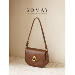 馬鞍包包女士2026新款秋冬百搭單肩斜後後背包女款小衆通勤腋下女包小