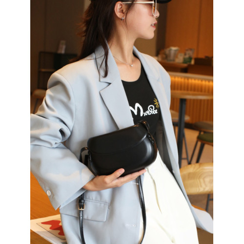 2025新款韓國復古紅色馬鞍包斜背小包包女簡約百搭ins單肩手機包