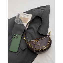 秋冬休閒鏈條包包女士2026新款潮時尚百搭單肩斜後後背包高級感馬鞍包