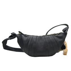 高油脂植鞣牛皮高貨！真皮單肩女款斜背00240牛角包可頌包