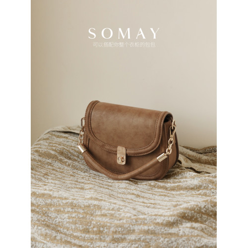 馬鞍包包女士2026新款春夏百搭單肩斜後後背包女款小衆通勤手提女包小