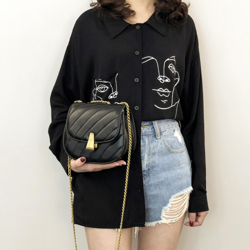 網紅小包包女2025新款春夏女包洋氣時尚百搭鏈條單肩斜後後背包馬鞍包