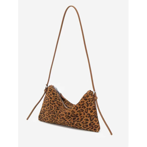 2026新款豹紋牛皮馬鞍包女高級感小衆設計單肩斜後後背包通勤腋下包