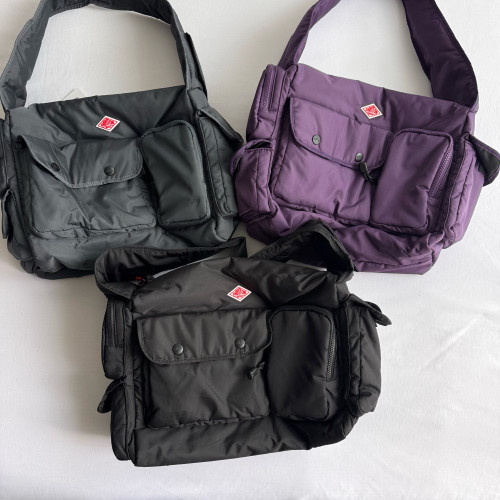 日本潮牌復古秋冬新品純色工裝簡約男女單肩包腋下包休閒包DANTON