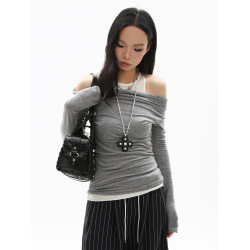 簡著25AW 原創 重工款 黑色蛇皮紋鉚釘腋下機車包 潮酷辣妹單肩包