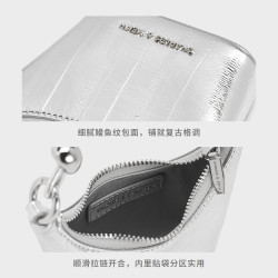 CHARLES&KEITH春夏女包CK6-40681202-1鰻魚紋鏈條手提斜背迷你包