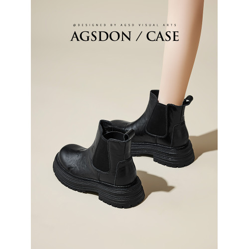 奧古獅登復古切爾西短靴女2026新款春季厚底英倫風馬丁靴巨好看爆