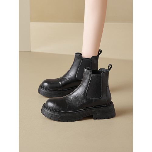 奧古獅登復古切爾西短靴女2026新款春季厚底英倫風馬丁靴巨好看爆