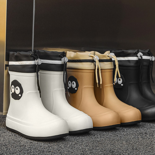 可愛雨靴女款日系新款外穿防水防滑雨鞋軟底成人水鞋中大童兒膠鞋