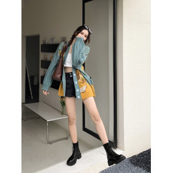 不二鞋坊馬丁靴女2025年新款秋季加絨英倫厚底真皮內增高顯瘦短靴