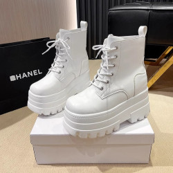 白色增高鞋cos20cm輕便增高長腿靴小個子漫展馬丁靴松糕厚底短靴