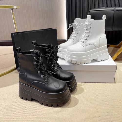 白色增高鞋cos20cm輕便增高長腿靴小個子漫展馬丁靴松糕厚底短靴