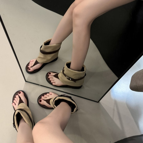 坡跟厚底內增高夾腳涼鞋女款2026新款凉靴褲琯靴西部牛仔羅馬靴子 坡跟厚底內增高夾腳涼鞋女款2026新款凉靴褲琯靴西部牛仔羅馬靴子