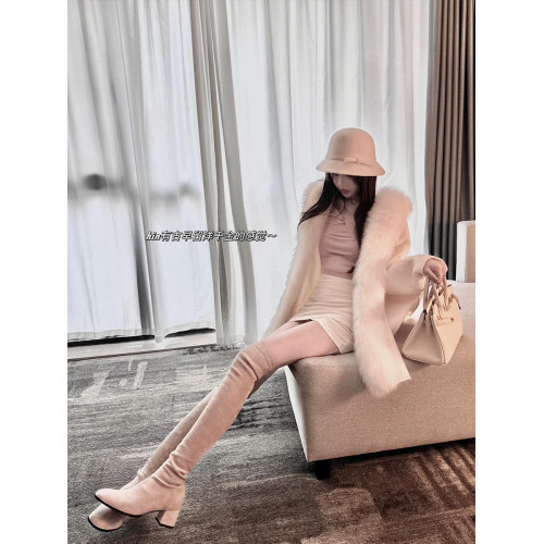 過膝長靴女款2026新款冬季方頭粗高跟爆款鞋子瘦瘦靴高筒彈力靴子