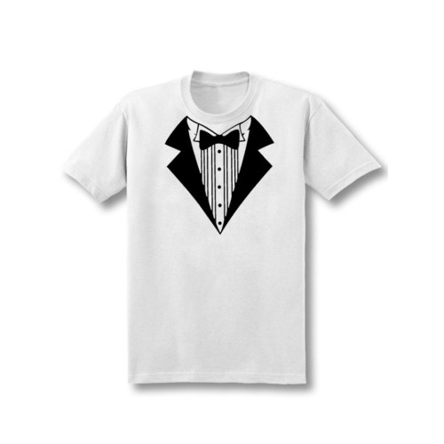 新款春夏個性西裝小領結 領帶印花純棉大碼寬鬆短袖T恤