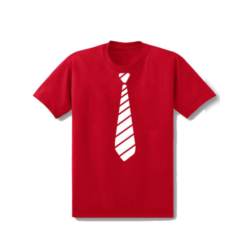 新款春夏個性西裝小領結 領帶印花純棉大碼寬鬆短袖T恤