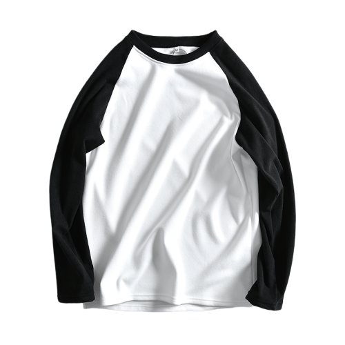 高克重雙面德絨！可情侶 男裝秋冬休閒撞色圓領長袖T恤打底衫