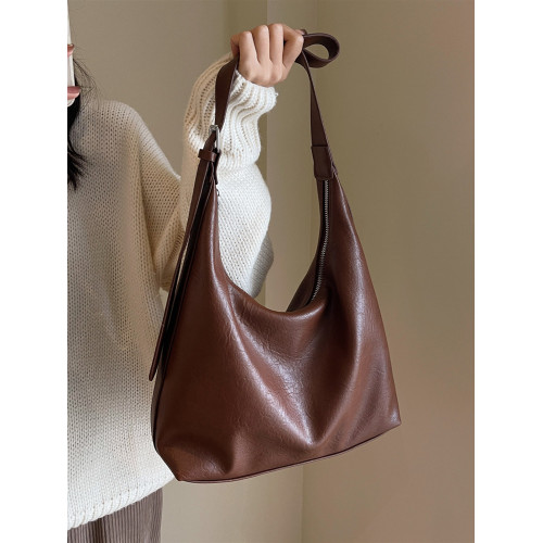 泥色柔軟大容量托特包斜後後背包2025新款潮時尚百搭美拉德單肩包大包