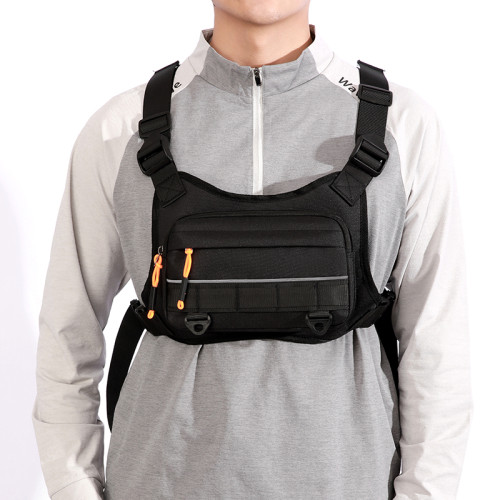 2025新款戶外多功能戰術胸包男運動跑步健身可攜式騎行包迷彩馬甲包