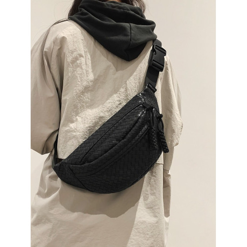 軟皮胸包女2025新款休閒百搭斜後後背包簡約運動腰包防水男款騎行後後背包