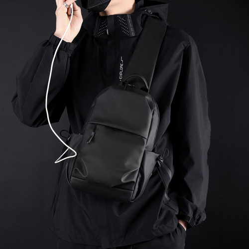 男士胸包韓版休閒男包旅行胸前後後背包多功能潮流單肩包大容量斜後後背包