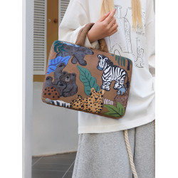 可愛塗鴉貓咪筆記型電腦包女手提11寸ipad 平板保護套15寸收納包