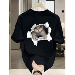 夏季新款重磅純棉短袖t恤男百搭痞帥潮流卡通印花寬鬆外穿ins上衣