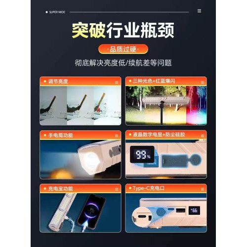 夜市擺攤專用led燈超亮戶外照明燈超長續航露營燈應急地攤充電燈