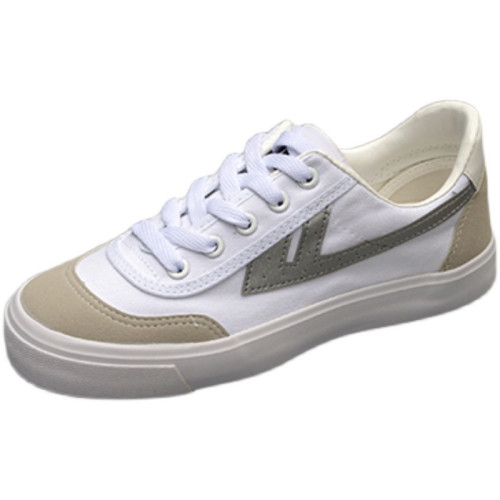 廻力學生鞋升級版初中生校鞋銀邊學生鞋加厚乳膠鞋墊帆布白鞋