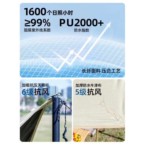 戶外露營天幕帳篷可攜式黑膠防曬防雨野餐裝備野營遮光速開遮陽棚 戶外露營天幕帳篷可攜式黑膠防曬防雨野餐裝備野營遮光速開遮陽棚