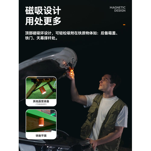 拓野趣戶外迷你電動充氣泵可攜式露營充氣床墊泳圈充抽氣筒磁吸帶燈