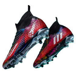 高幫梅西龍骨兒童足球鞋男童學生成人長釘AG碎釘TF訓練鞋男女獵鷹