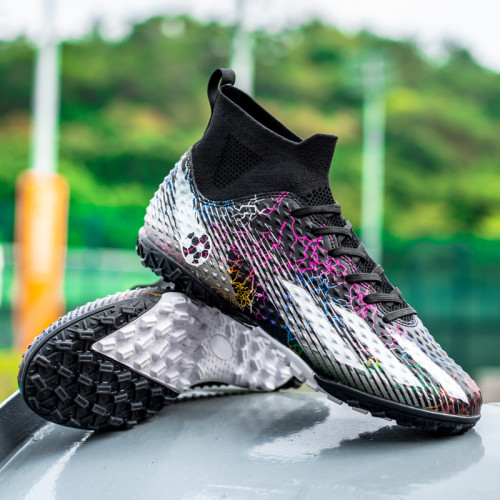 高幫梅西龍骨兒童足球鞋男童學生成人長釘AG碎釘TF訓練鞋男女獵鷹