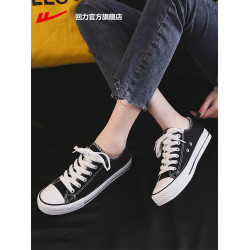 廻力官方旗艦店帆布鞋女男鞋2026新款春季休閒鞋子女低幫運動板鞋