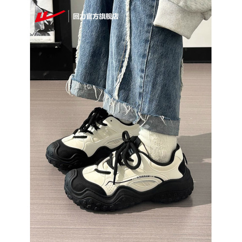 廻力女鞋登山鞋女秋冬2026新款醜萌戶外休閒運動鞋子女厚底老爹鞋