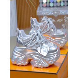 2025年新款春秋季透氣百搭爆款厚底內增高老爹鞋女松糕運動休閒鞋