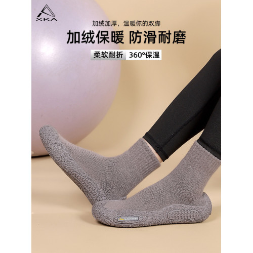 XKA冬加絨加厚保暖運動室內健身訓練軟底瑜珈輕便減震防滑舞蹈鞋
