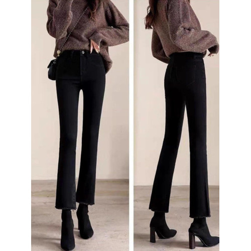 高腰微喇牛仔褲女2026年春秋新款爆款秋冬加絨小個子女士喇叭褲子 高腰微喇牛仔褲女2026年春秋新款爆款秋冬加絨小個子女士喇叭褲子