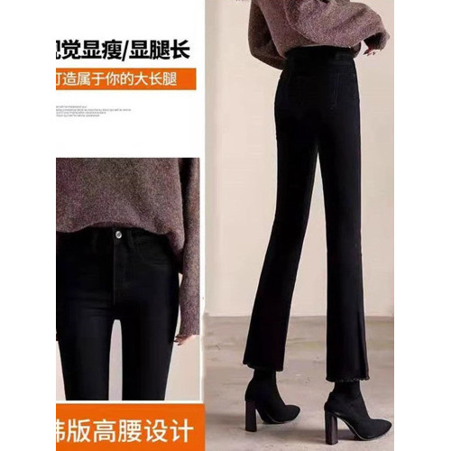 高腰微喇牛仔褲女2026年春秋新款爆款秋冬加絨小個子女士喇叭褲子 高腰微喇牛仔褲女2026年春秋新款爆款秋冬加絨小個子女士喇叭褲子