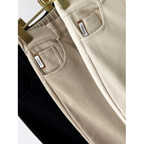 高腰加絨牛仔褲女冬季加厚歐洲站蘿蔔褲小個子寬鬆顯瘦小腳老爹褲