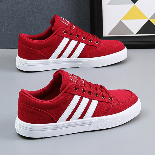 男款巨好看鞋子低幫帆布鞋男黑色板鞋舒適運動情侶百搭平底休閒鞋