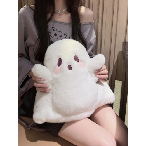 新款幽靈小鬼雙肩包女個性公仔毛絨玩偶包日系可愛少女卡通後後背包