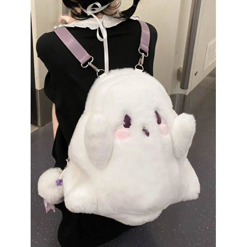 新款幽靈小鬼雙肩包女個性公仔毛絨玩偶包日系可愛少女卡通後後背包